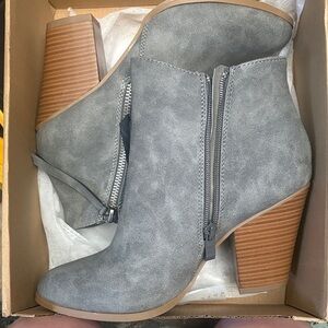 Journee Collection Gray Ankle Booties